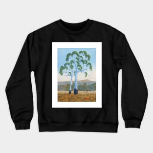 Gum Trees, Looking to Mt Stuart Townsville - Oil on board Crewneck Sweatshirt